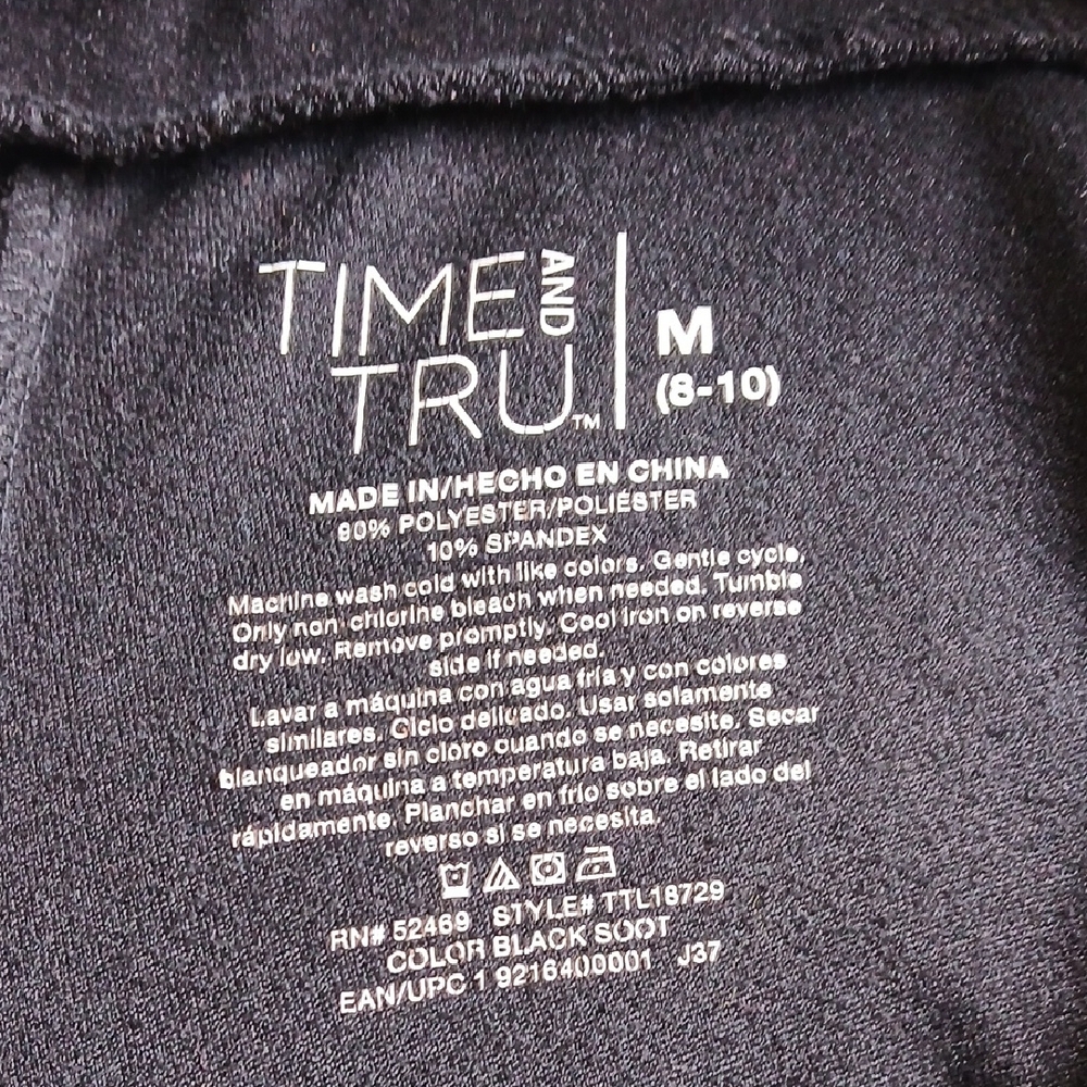 Time and Tru Black Stretch Leggings - Picture 2 of 9